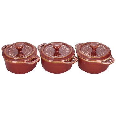 100 percent ceramic cookware in orange with lids