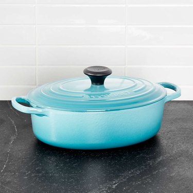 ceramic coated cast iron Dutch Oven by Le Creuset