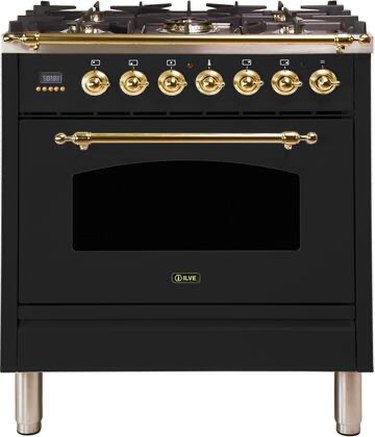 Freestanding Dual Fuel Range with Natural Gas, 5 Sealed Brass Burners, 2.7 cu. ft. Total Oven Capacity, Convection Oven