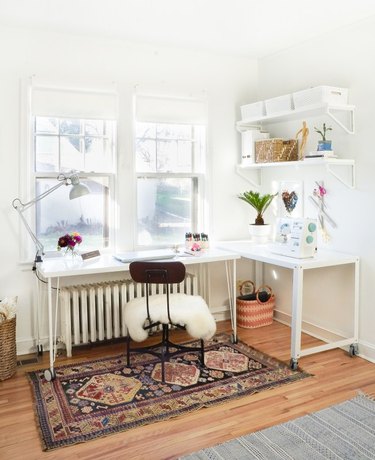 Desk Organization Ideas with Two white desks create an organized home office by Francois et Moi