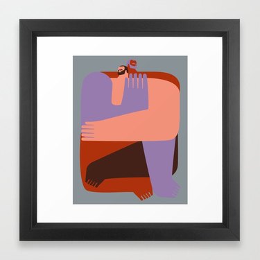 framed art print with two figures in different colors