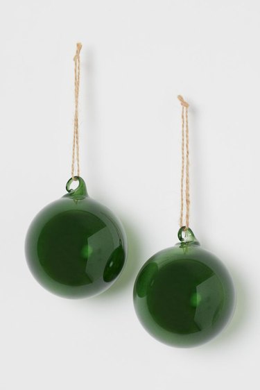 two green ornaments
