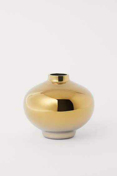 small gold glass vase