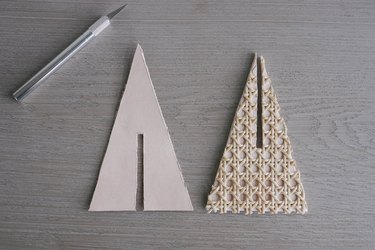 Slits cut out of center of triangles