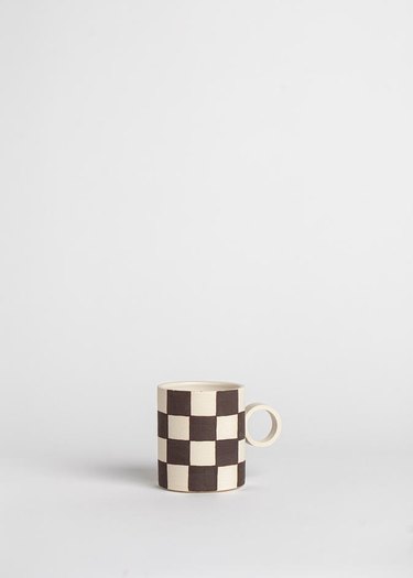 mug with checkered pattern