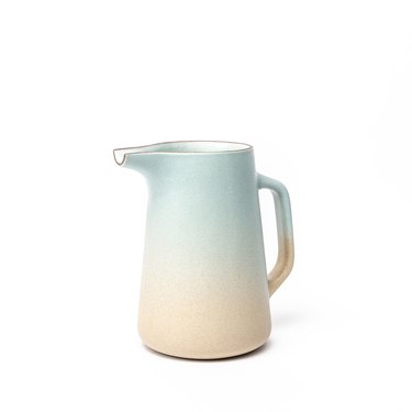 Pitcher with gradient of aqua and barley