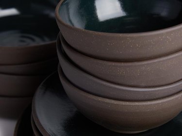 close-up of cereal bowls