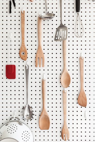 craft room organization ideas with hanging kitchen utensils