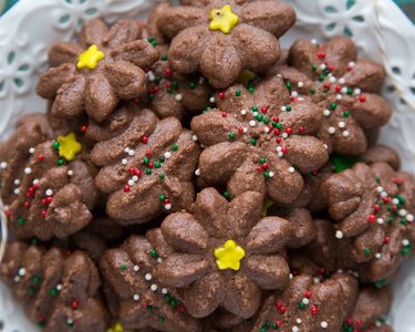 Wild Wild Whisk Chocolate Spritz Cookies with sprinkles