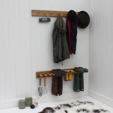 wall-mounted boot storage rack