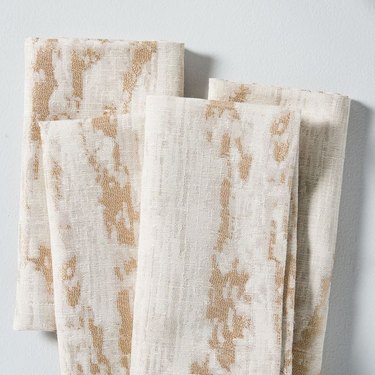 textured white and tan bark pattern napkins