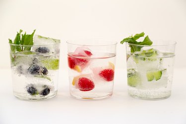Herb and Fruit Infused Ice Cubes for cocktails