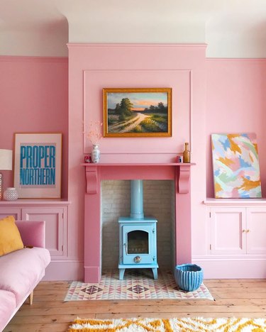 pink living room