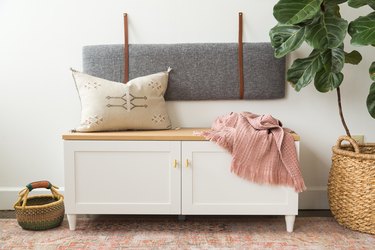 Ikea Hack Mudroom Bench with upholstered pad