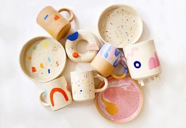 abstract contemporary ceramics with geometric shapes