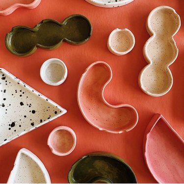 contemporary ceramics in geometric shapes