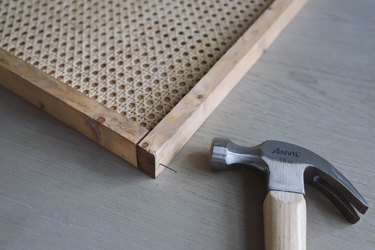 Nailing trim pieces together with finish nails