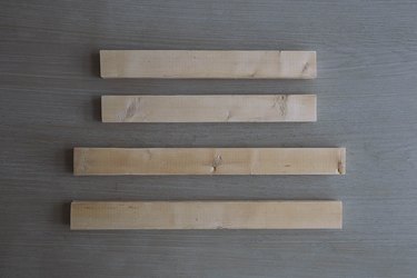 1 x 2 wood board cut to size for trim pieces