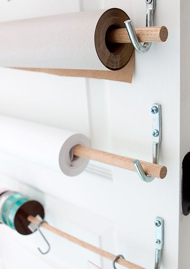 DIY Back-Of-Door Wrapping Paper Storage