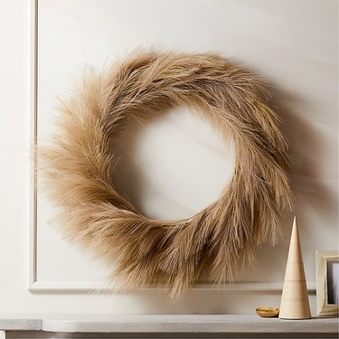 CB2 36-Inch Faux Pampas Taupe Wreath