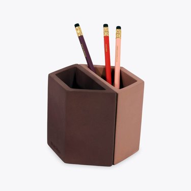 Wit & Delight Pink Concrete Pencil Holder as Desk Organizer from design loop
