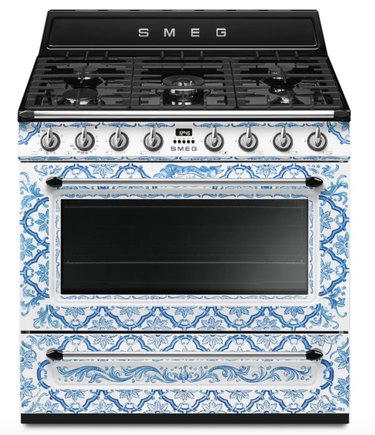 blue and white printed colorful stove Best Stoves for Color Lovers