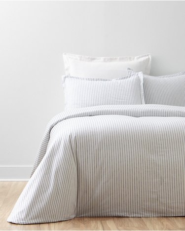Garnet Hill Cozy Ticking Organic-Cotton Flannel Bedding, $36-$139