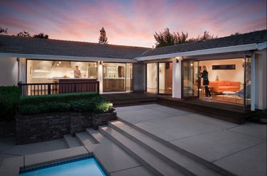 contemporary ranch home with bi-fold doors