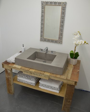 concrete industrial bathroom sink