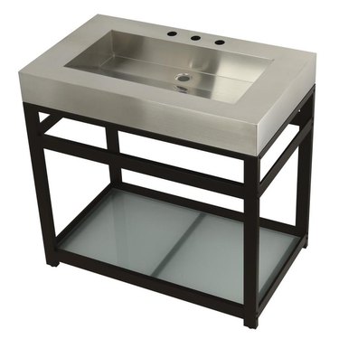 steel industrial bathroom sink