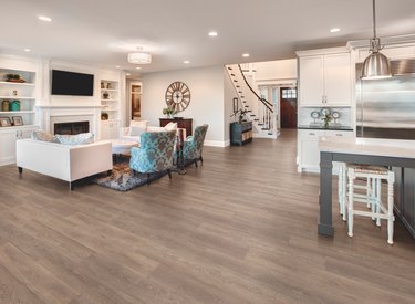 living room and kitchen area