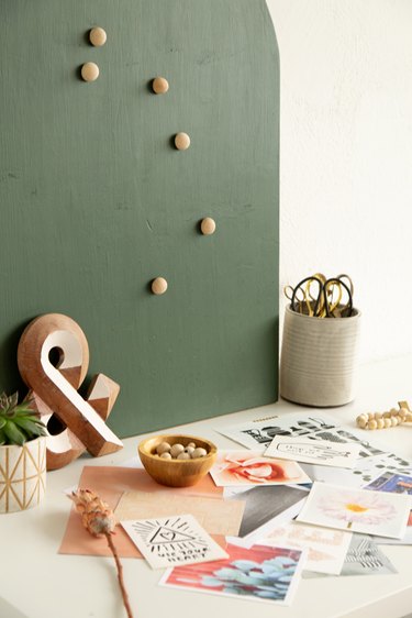 DIY Arched Wood Mood Board with inspiring images