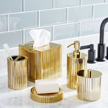 Fluted Metal Bath Accessories
