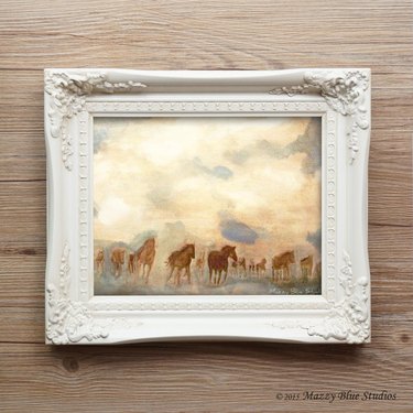 Selina Farmer Art Print of Horses In Southwestern Dust Storm