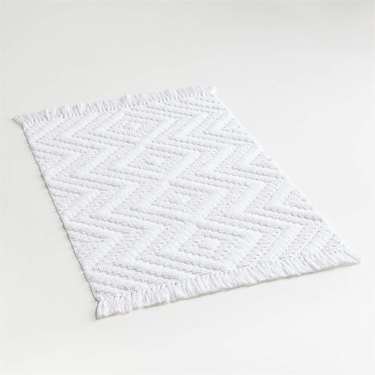 Crate and Barrel white geo tufted bath mat