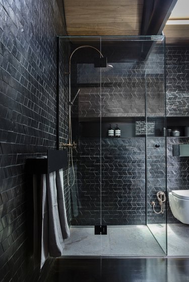 Black Shower Tile Ideas and Inspiration | Hunker