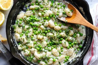 The Hungry Hutch Gnocchi with Peas and Lemon Cream Sauce