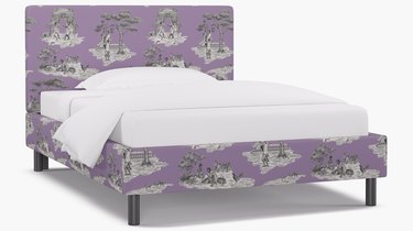 sheila bridges tailored platform bed in a lavender color