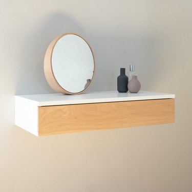 Urbansize Small Floating Dressing Table with Oak Drawer