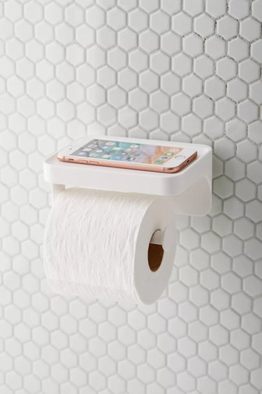 jumbo toilet paper holder with storage