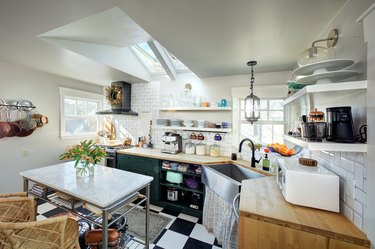 kitchen with skylights