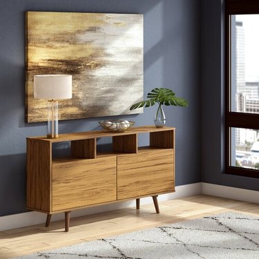 midcentury modern hallway with console