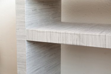 Covering an IKEA console table with peel-and-stick wallpaper