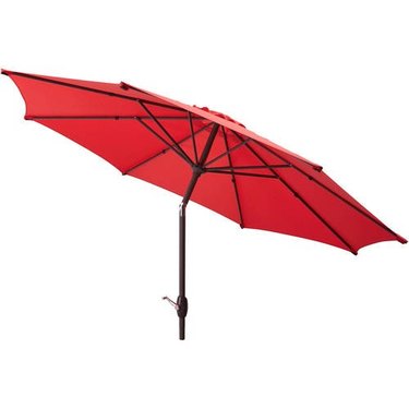 red patio umbrella