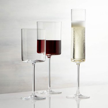 Square edge wine glasses