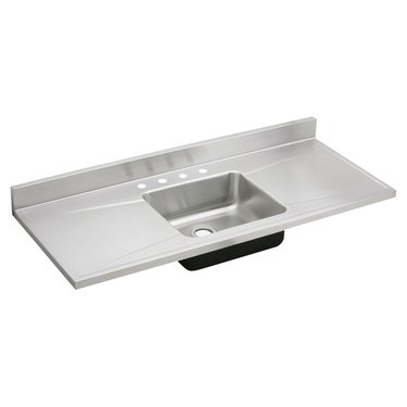 stainless steel integrated sink and countertop