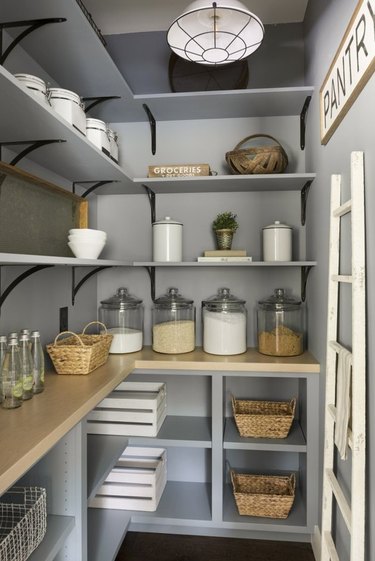 How to Organize a Pantry in Pantry with different sized containers