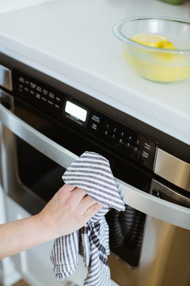 Clean the exterior of the microwave