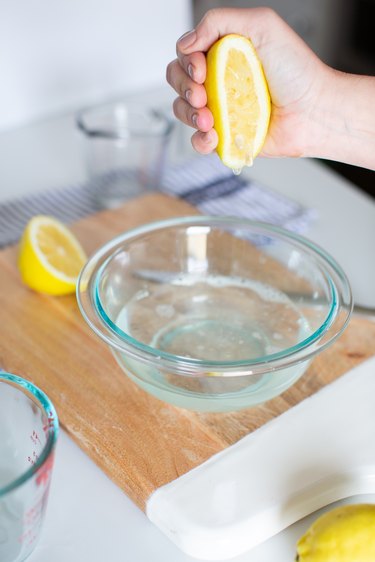 Squeeze in lemon to clean the microwave