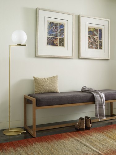 minimalist hallway bench